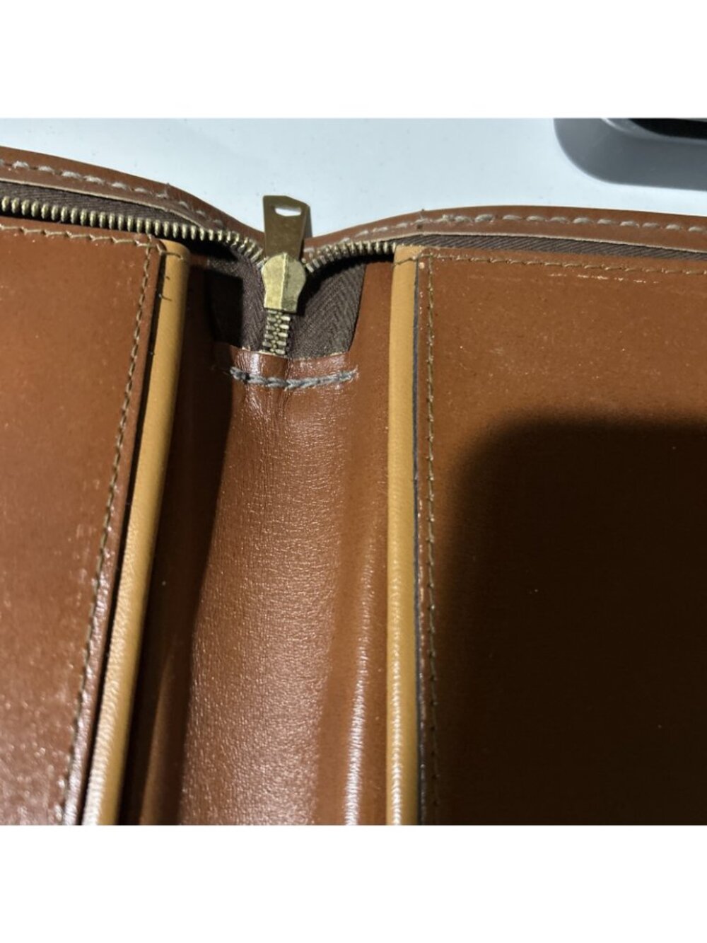 VTG Brown Top Grain Leather Folder Portfolio Document Holder Zip 15” X 11” - Picture 10 of 16